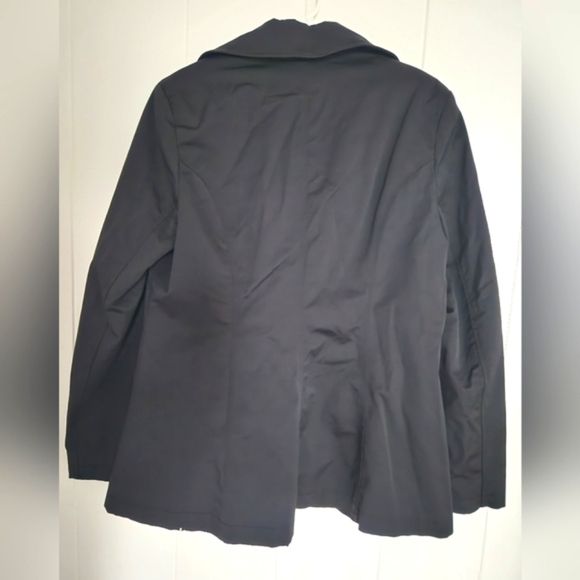 DKNY Black Womens Double Breasted Peacoat Large Pockets Lined Career Fall Work - Picture 2 of 13